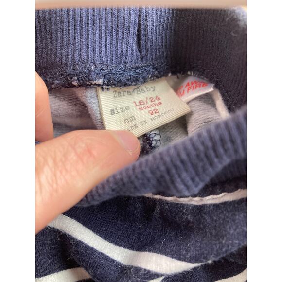 Zara Baby TWO Pairs of Pants Navy & Striped ~ Sz 18 - 24 Mo ~ Beach Ready! - Picture 3 of 6